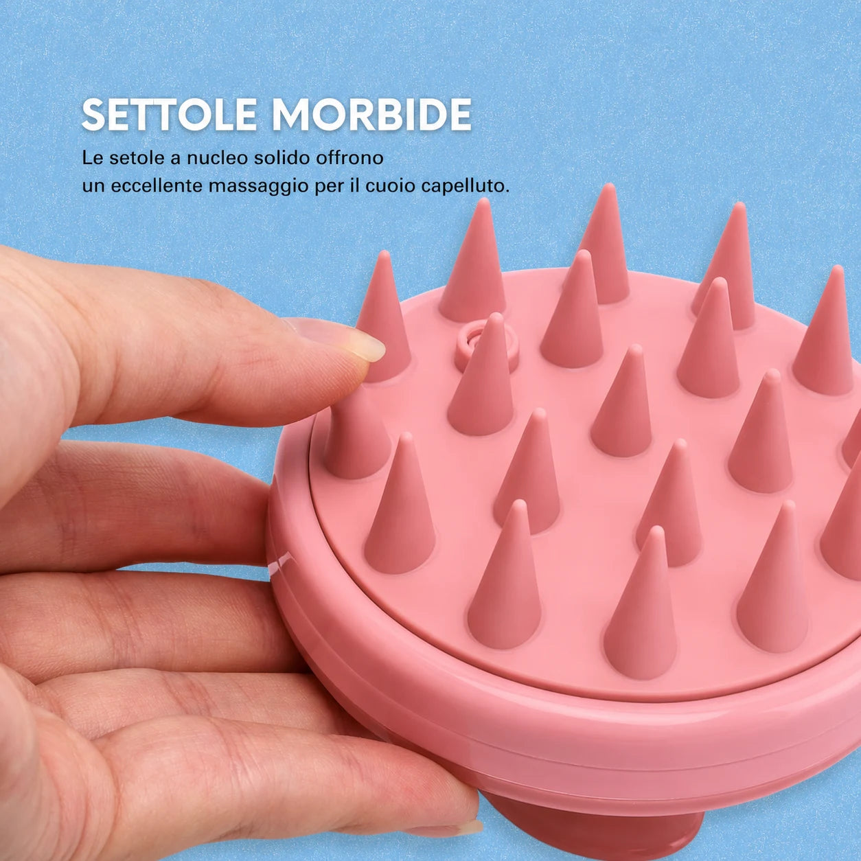 Pelluce Spazzola massaggiante per cuoio capelluto con dispenser shampoo