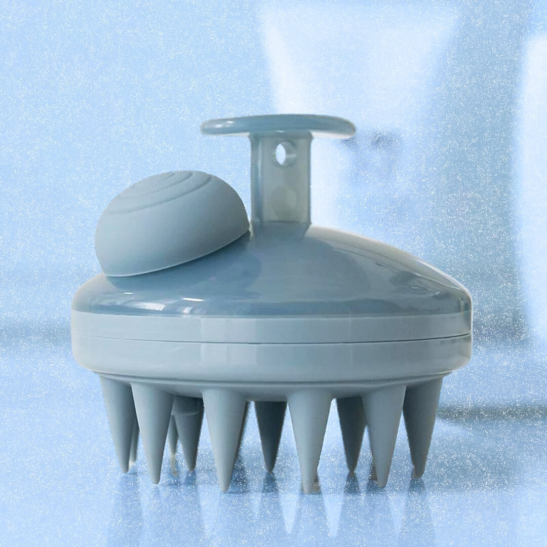 Pelluce Spazzola massaggiante per cuoio capelluto con dispenser shampoo