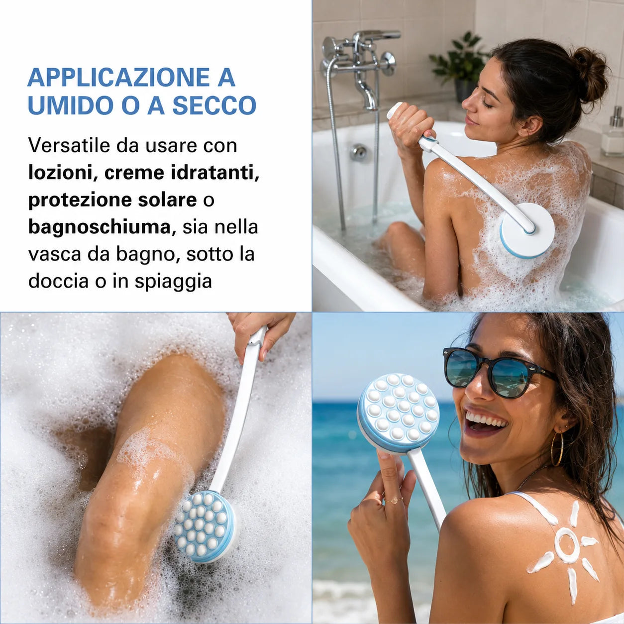 Pelluce Applicatore per Lozione per la Schiena