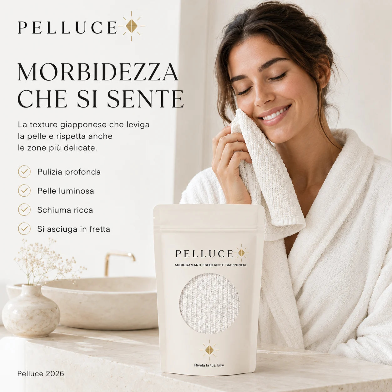 Pelluce Telo Doccia Esfoliante Antibatterico