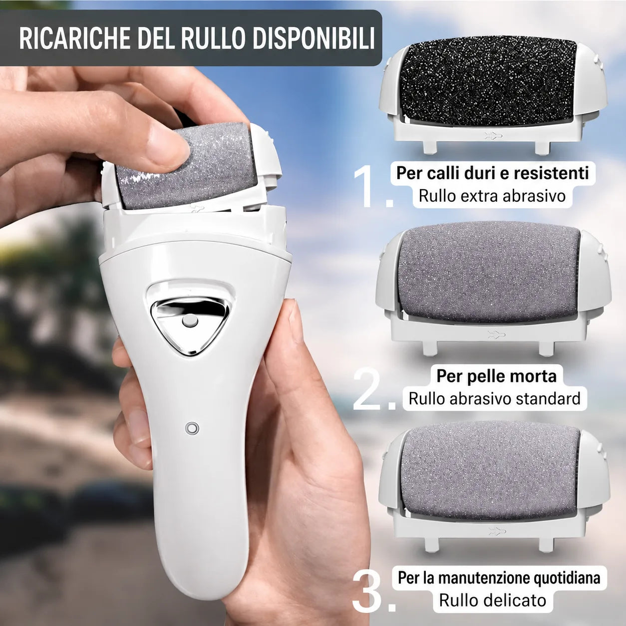 Pelluce Rimuovi Callosità per Piedi Ricaricabile